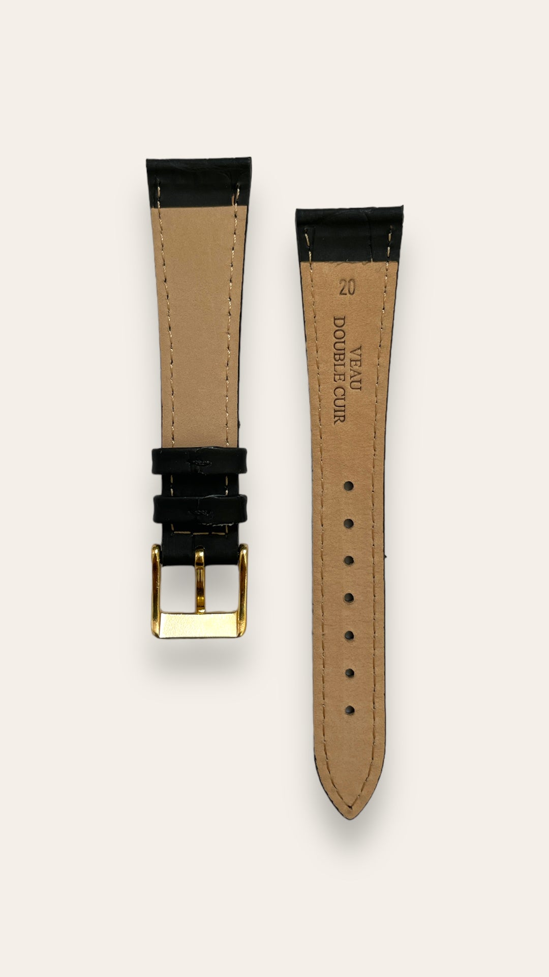 Bracelet veau noir grain alligator