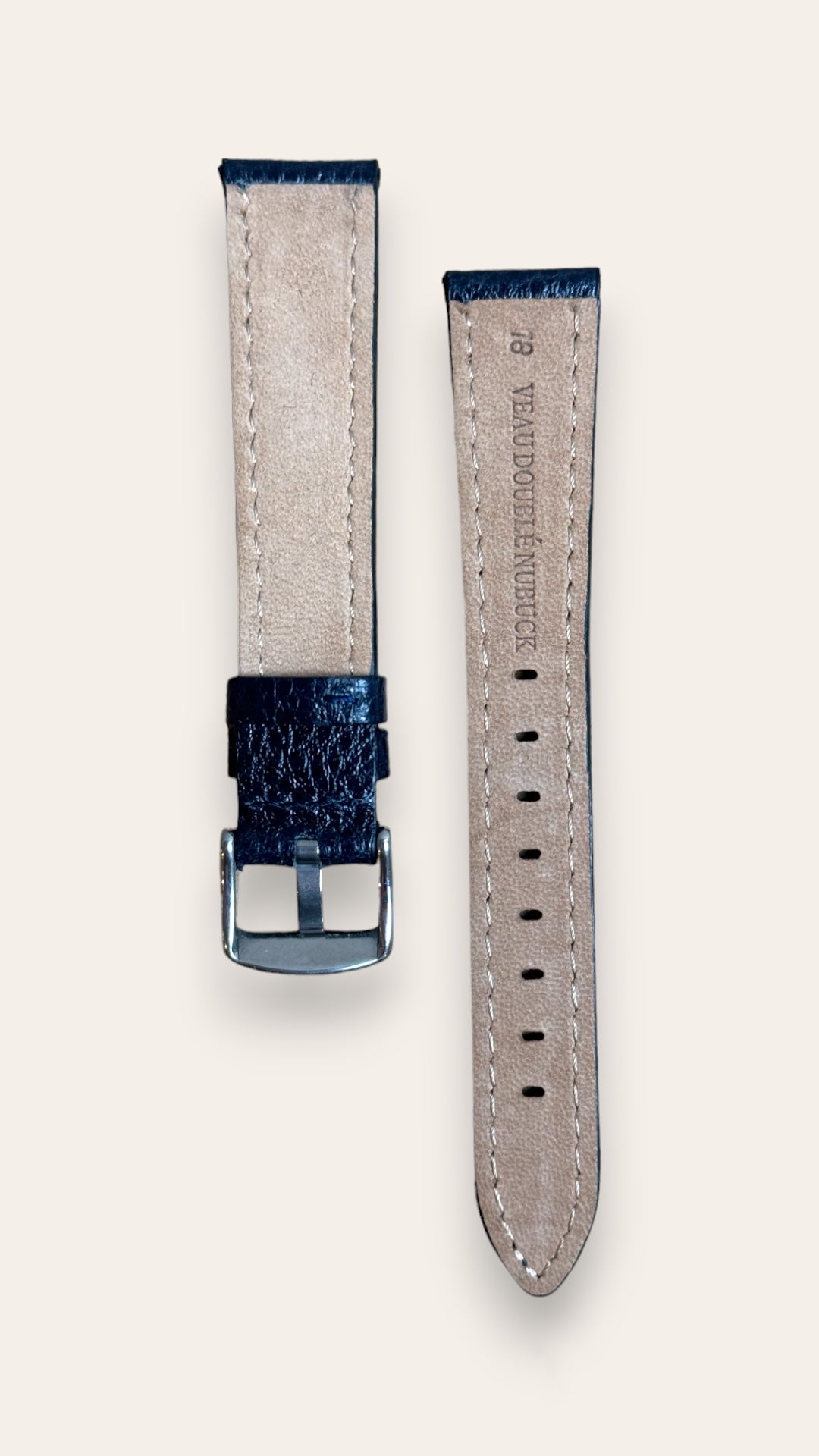 Bracelet veau noir doublé nubuck