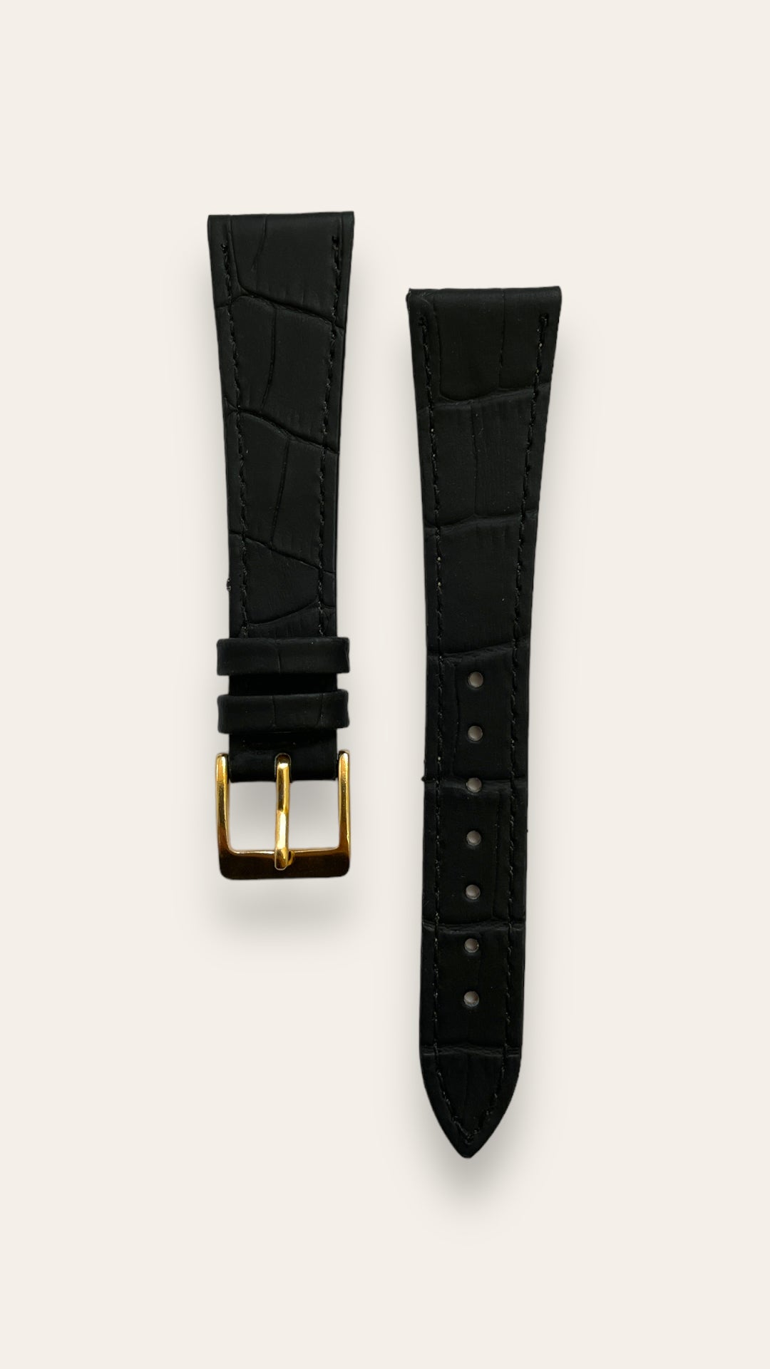 Bracelet veau noir grain alligator
